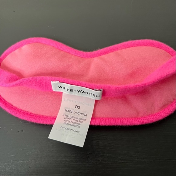 WHITE + WARREN Cashmere Sleep/ Eye Mask, Pink Glow NWT - Picture 3 of 4